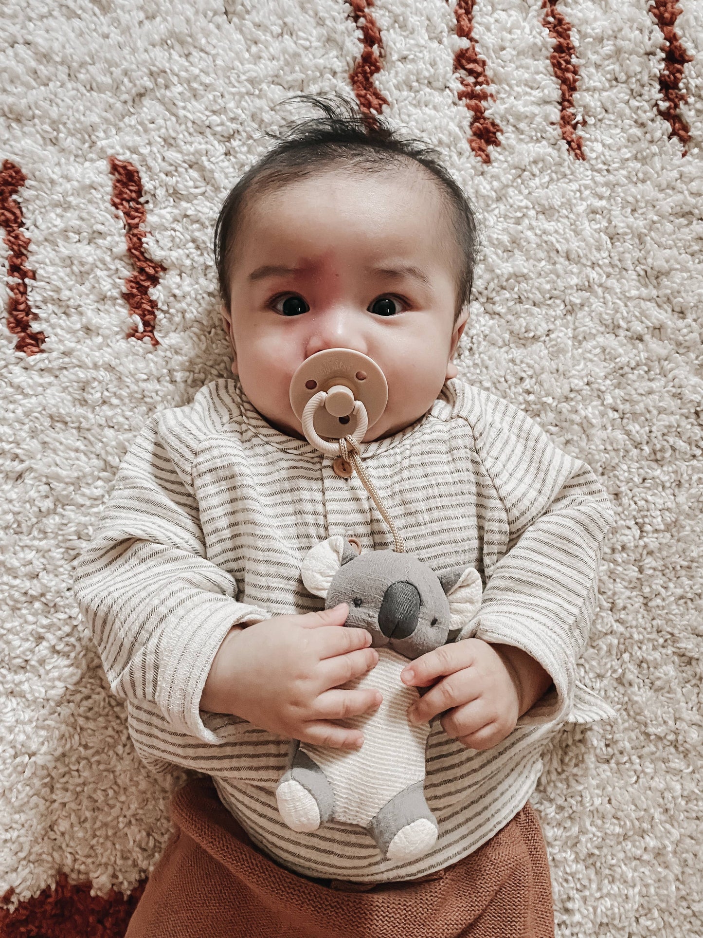 *New Options* Bitzy Pal Natural Rubber Pacifier & Plush: Bunny