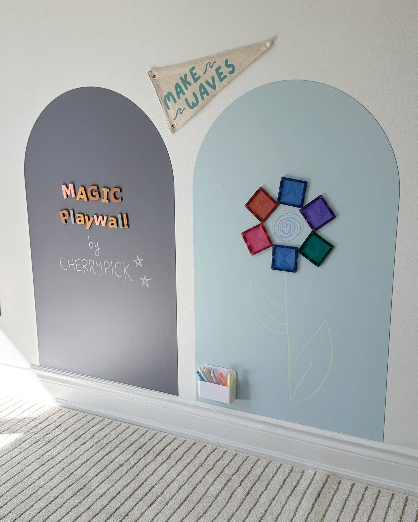 Magic Playwall - Arch Magnetic Wall Decal for Kids: Blush