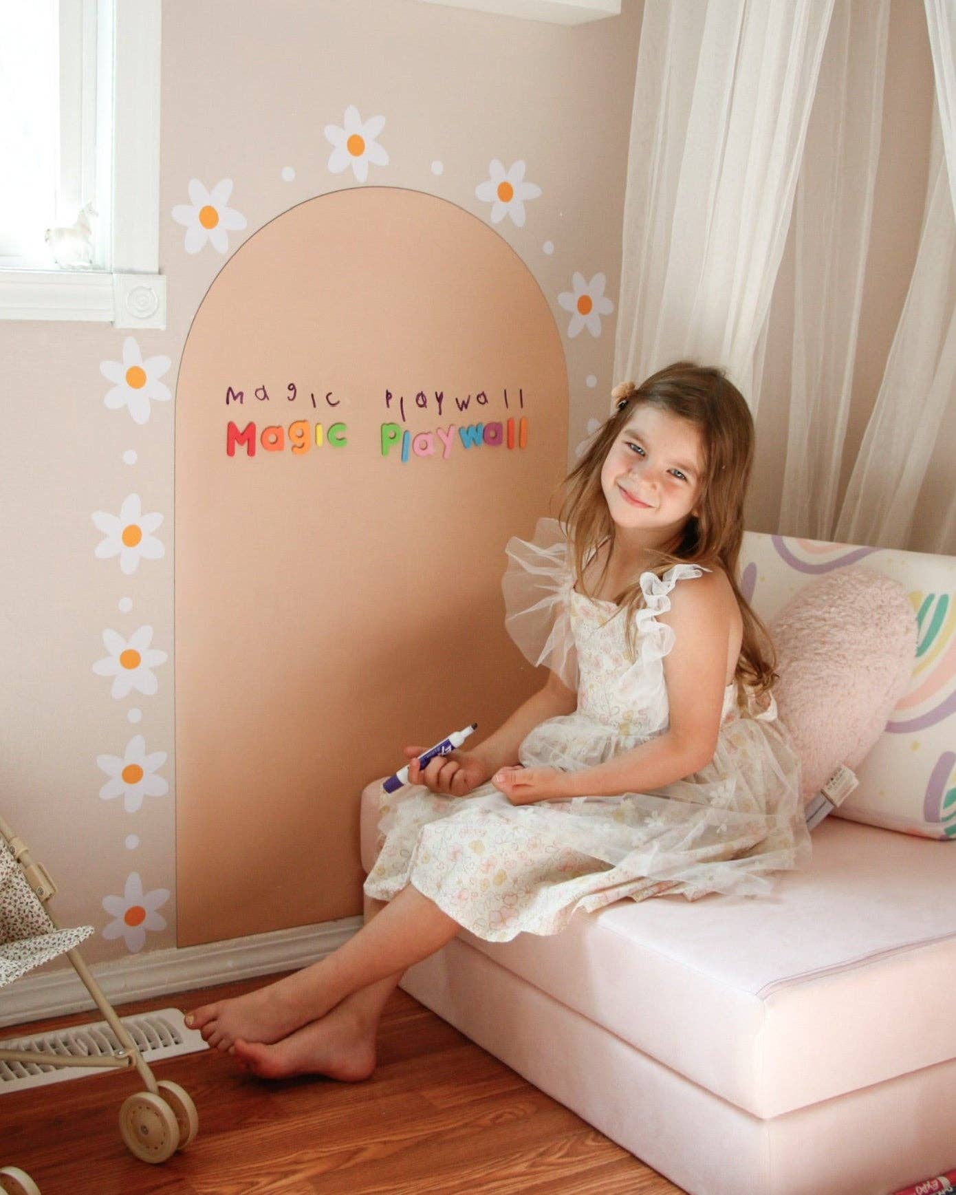 Magic Playwall - Arch Magnetic Wall Decal for Kids: Blush