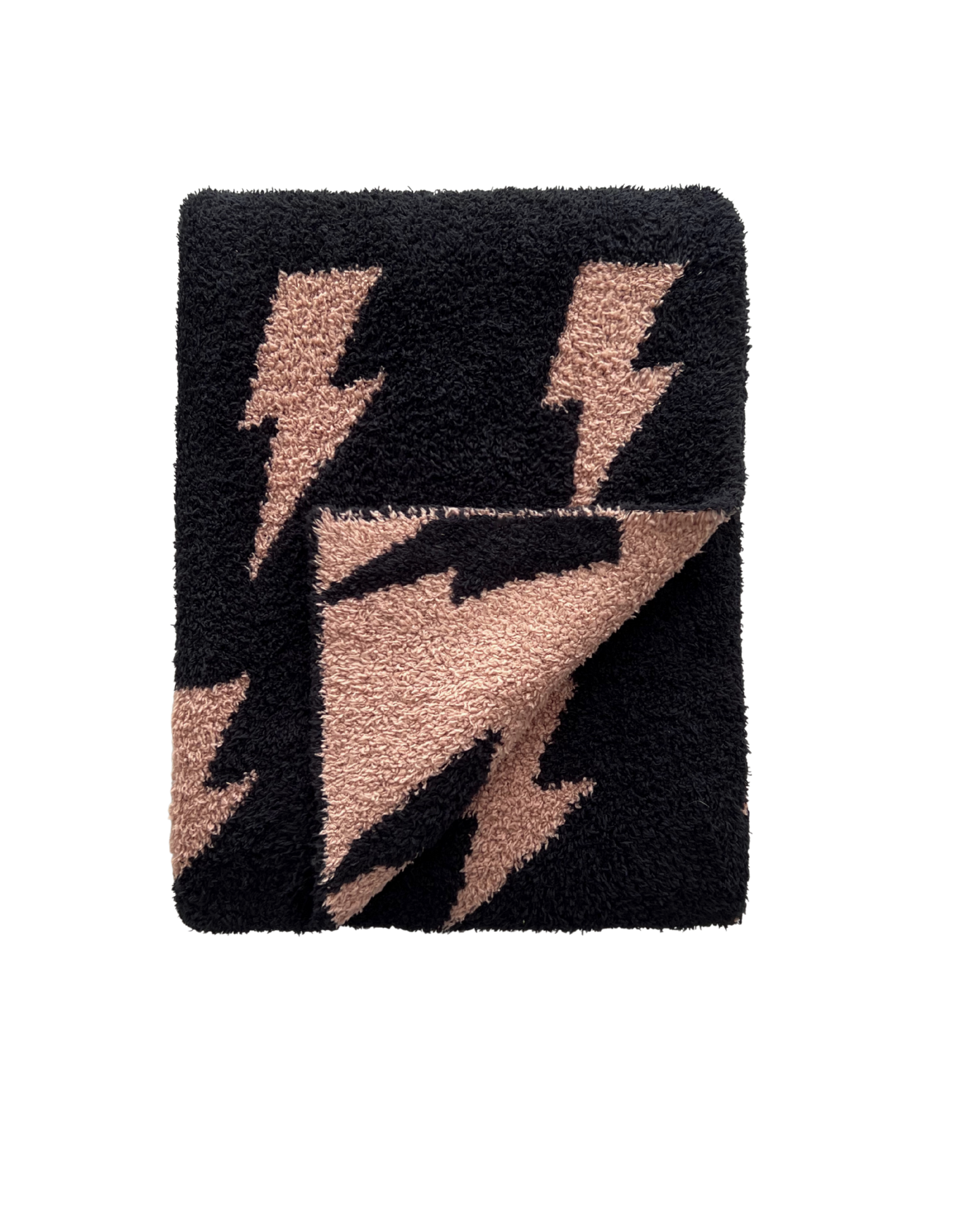 Lightning Bolt Fuzzy Blanket | Mocha