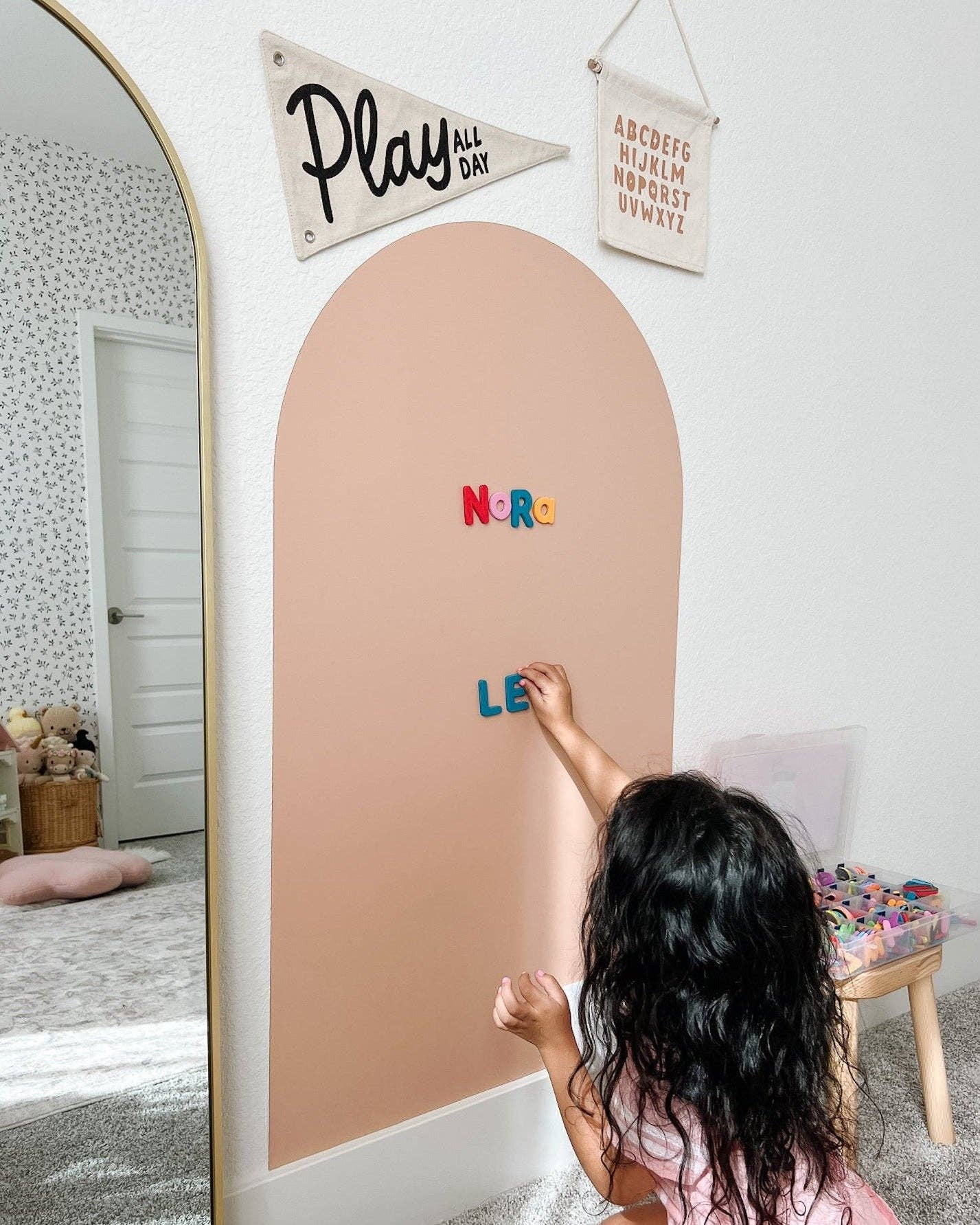 Magic Playwall - Arch Magnetic Wall Decal for Kids: Petal Pink