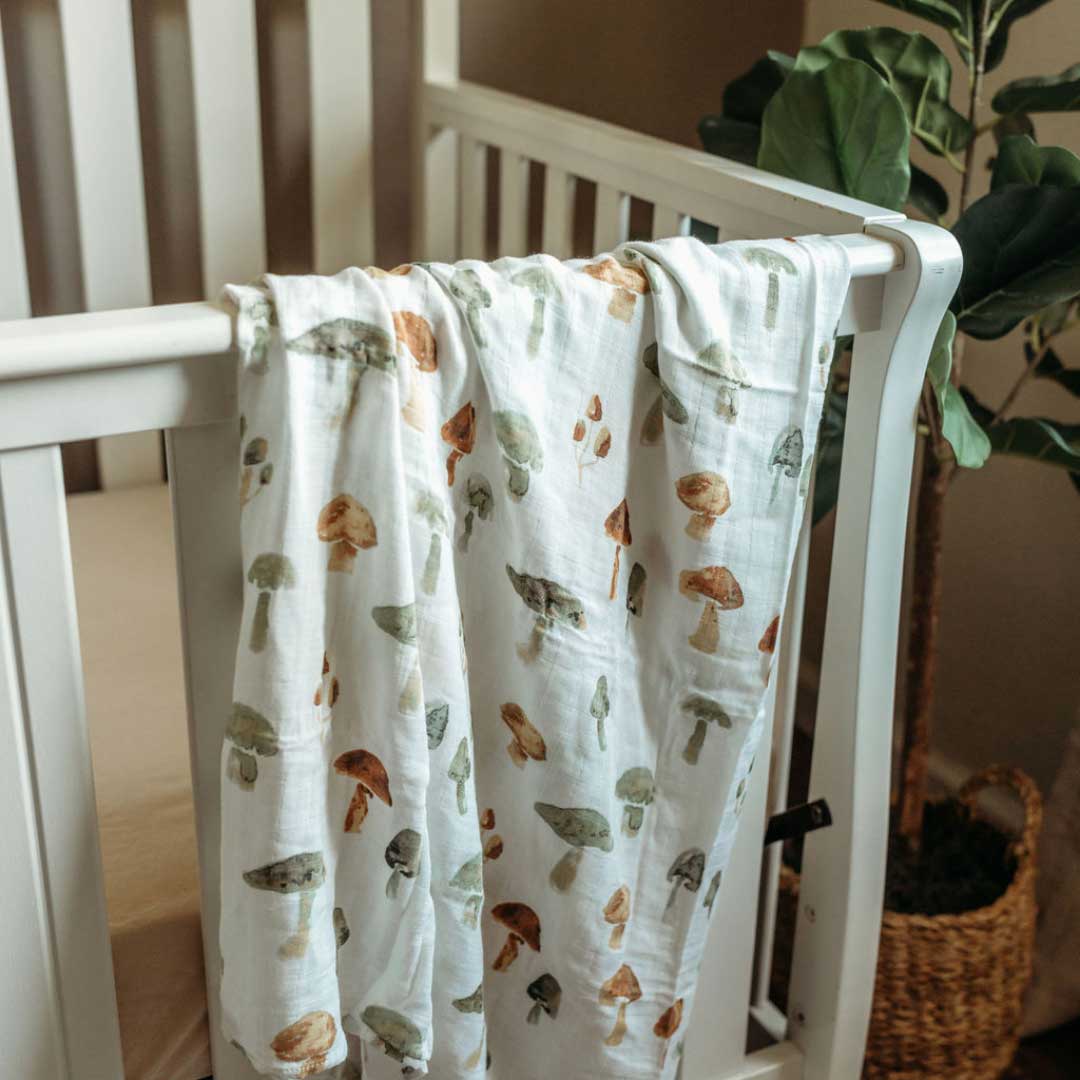 Bamboo Muslin Swaddle - Mushroom