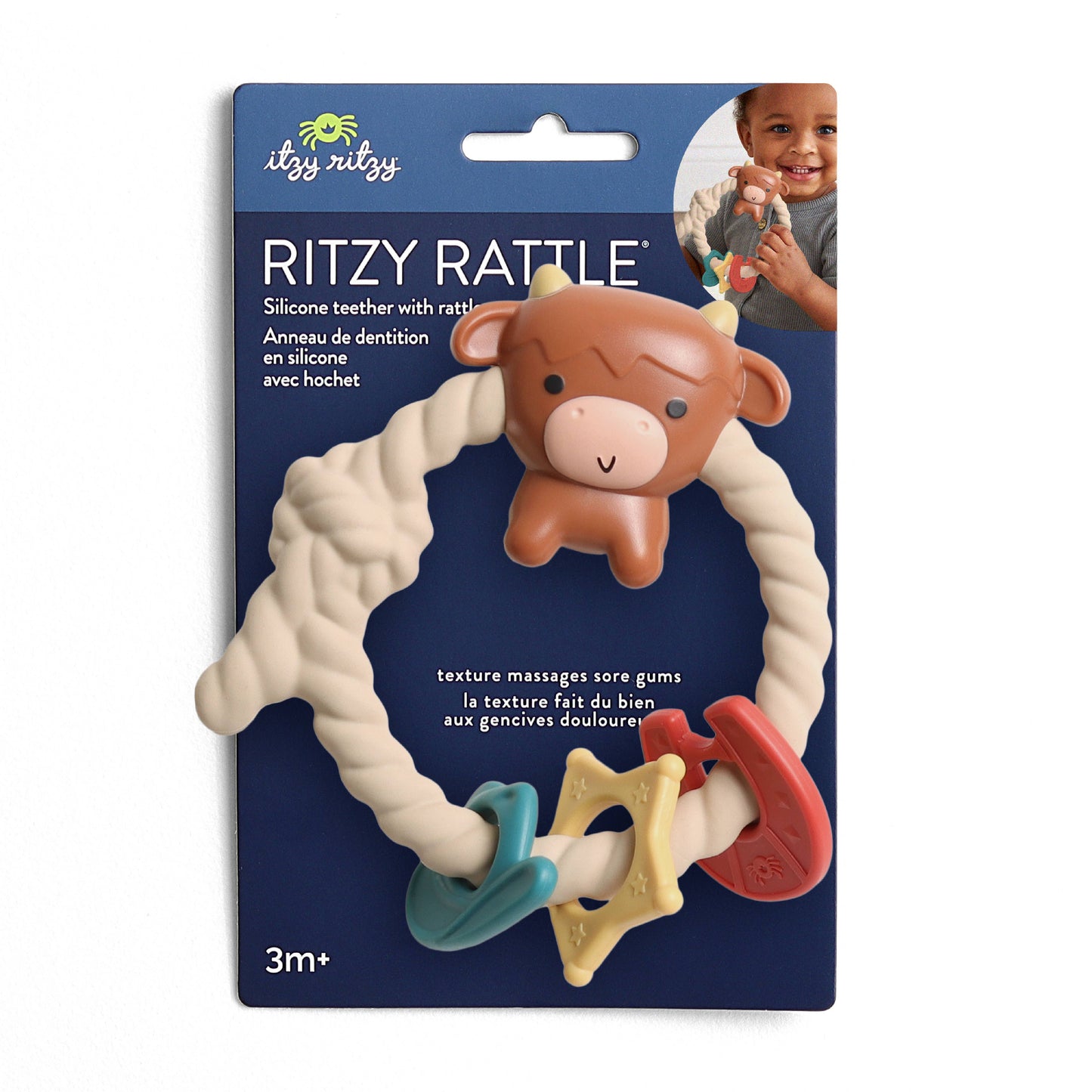*New* Ritzy Rattle™ Silicone Teether Rattles: Rainbow