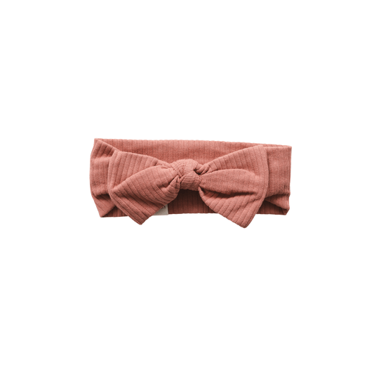 Organic Ribbed Cotton Knot Bow: 6-12M