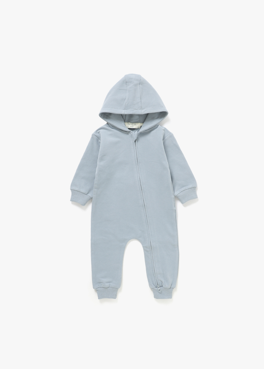 Hoodie Romper | Fog: 0/6M