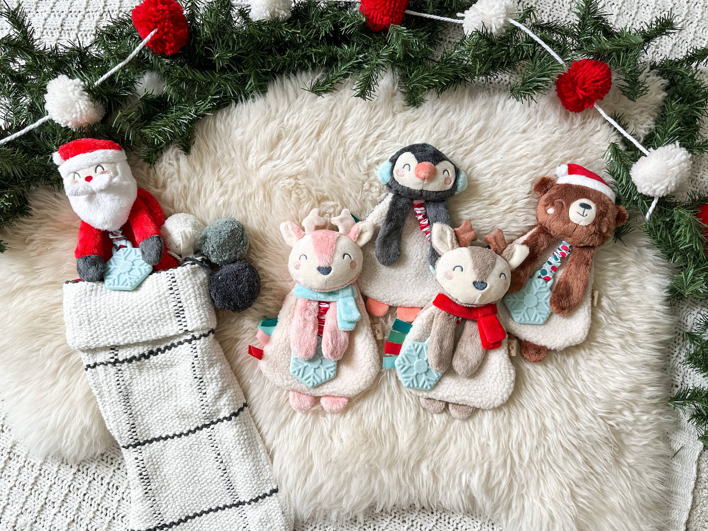 Holiday Itzy Lovey™ Plush + Teether Toy: Reindeer