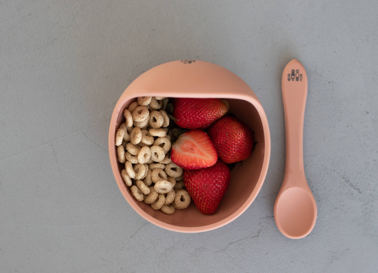 Suction Bowl with Spoon - Warm Taupe