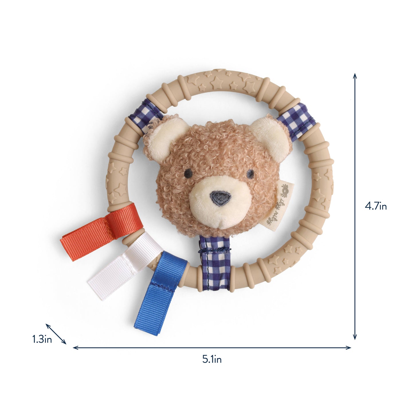 *NEW* Itzy Ring Pal™ - Teething Ring with Plush Character: Taupe Bear