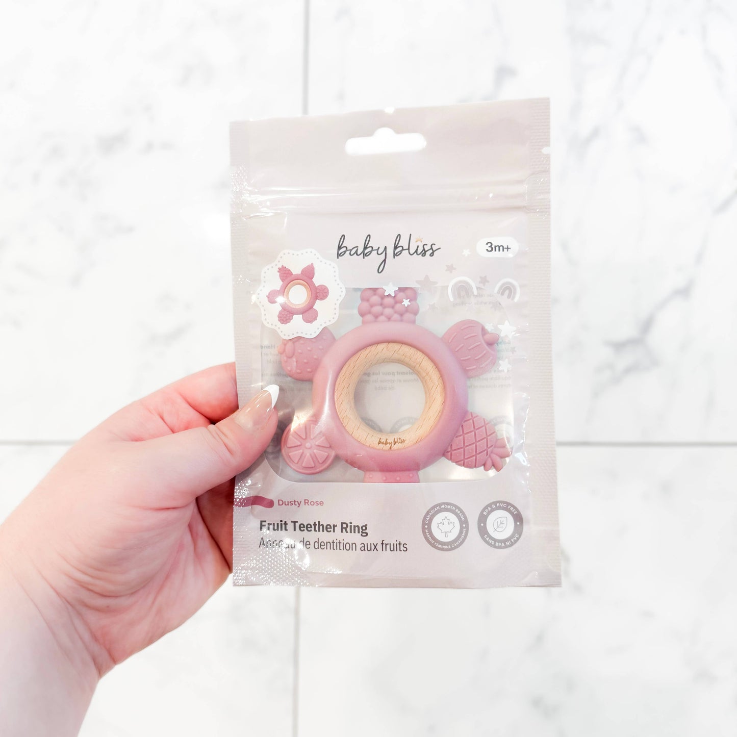 Fruit Teether Ring - Dusty Rose: Dusty Rose