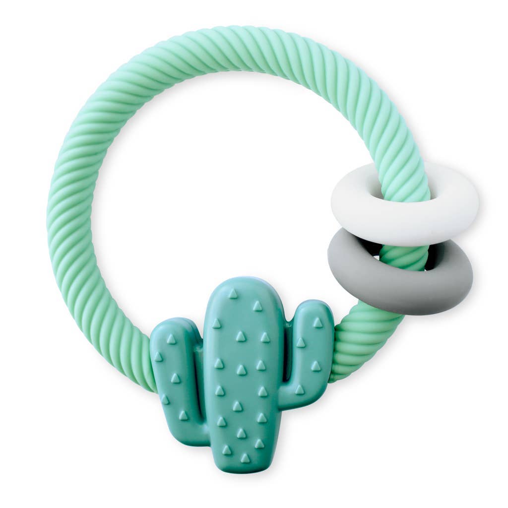 *New* Ritzy Rattle™ Silicone Teether Rattles: Highland Cow