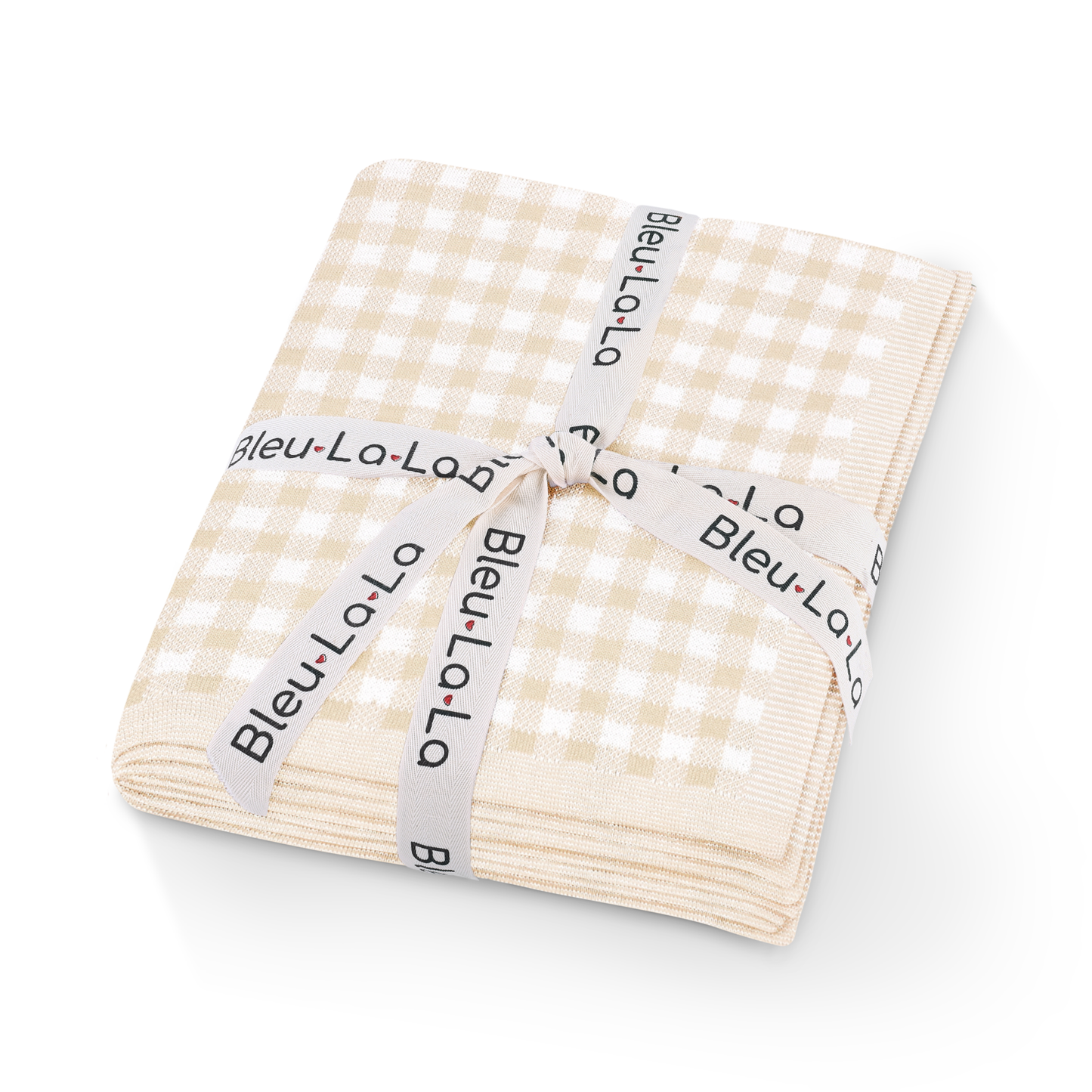 100% Luxury Cotton Swaddle Receiving Baby Blanket - Plaid: Beige