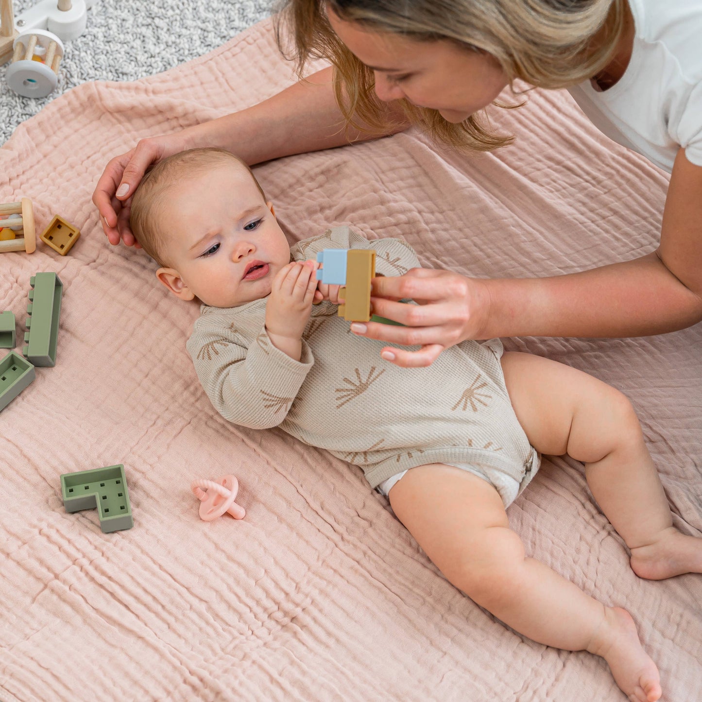 Baby Muslin Cotton Blankets by Comfy Cubs: Blush