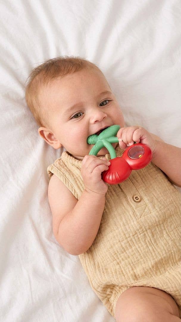 *NEW* Bitzy Shake™ - Silicone Teether with Rattle: Goose