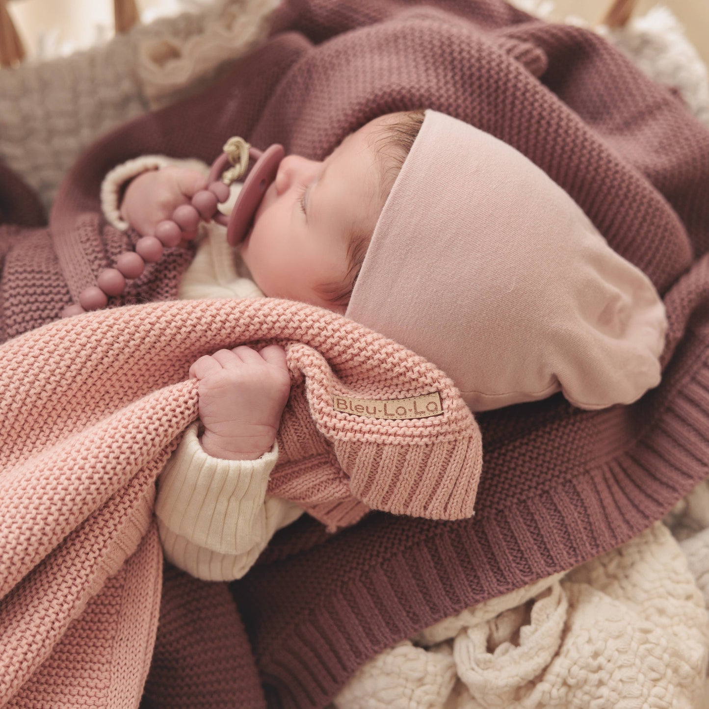 100% Organic Luxury Cotton Swaddle Receiving Baby Blanket: Mocha