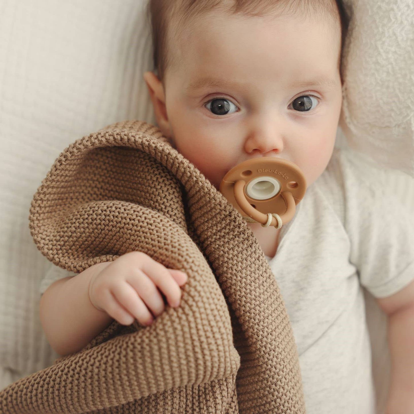 100% Organic Luxury Cotton Swaddle Receiving Baby Blanket: Mocha