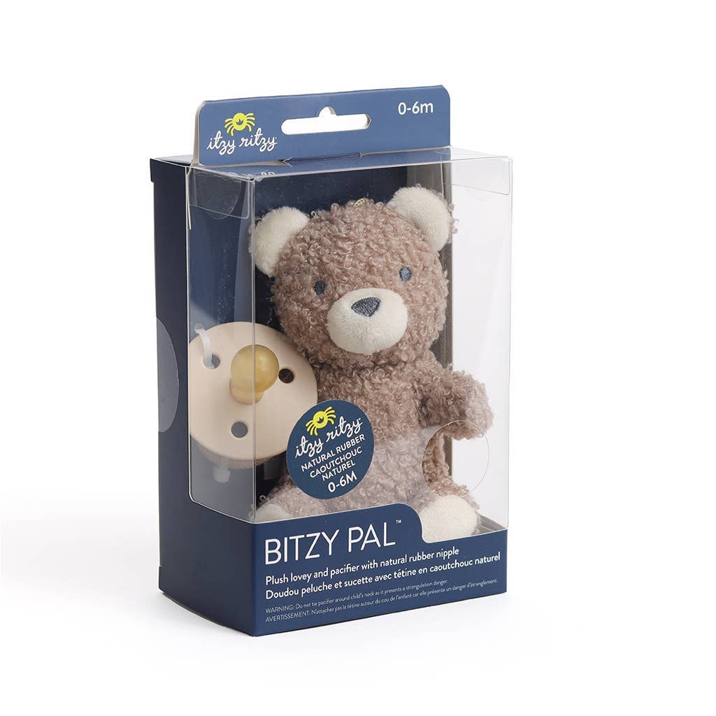 *New* Bitzy Pal Natural Rubber Pacifier & Plush: Bow