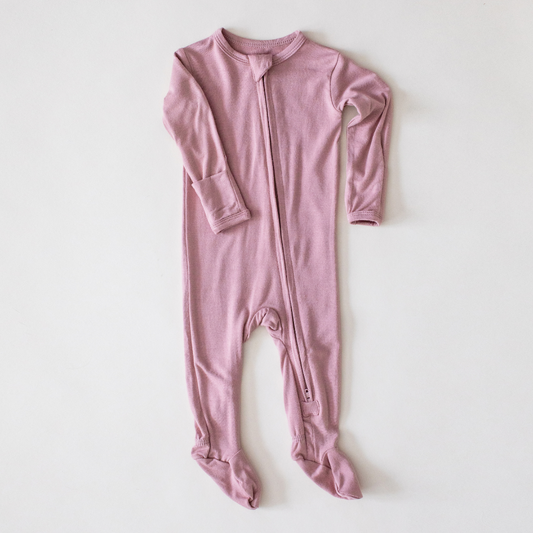 Bamboo Footed Sleeper | Petal Pink: 0-3 Months