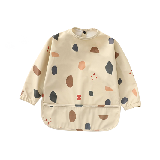 Smock Bib: Beige Spots